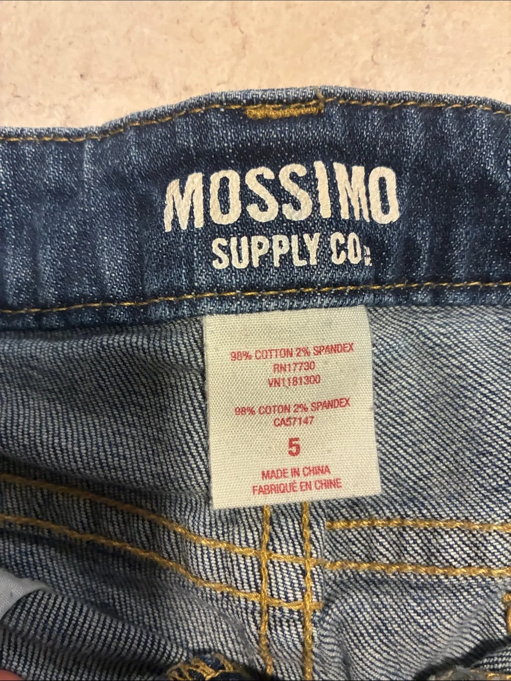 Mossimo Supply Co. Medium Blue Distressed Rolled-Hem Jean Shorts
